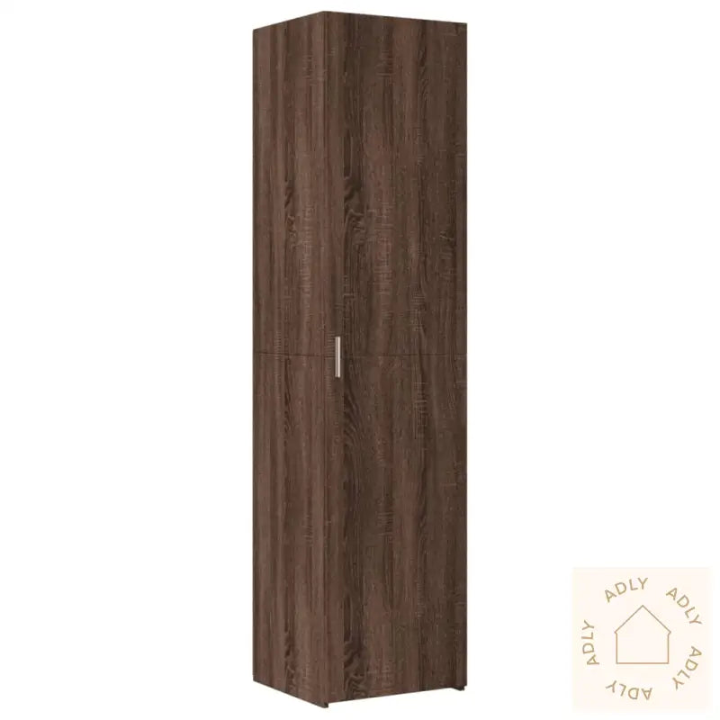 Smalt Oppbevaringsskap Brun Eik 45X42,5X225 Cm Konstruert Tre