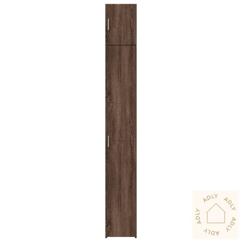 Smalt Oppbevaringsskap Brun Eik 30X42,5X225 Cm Konstruert Tre