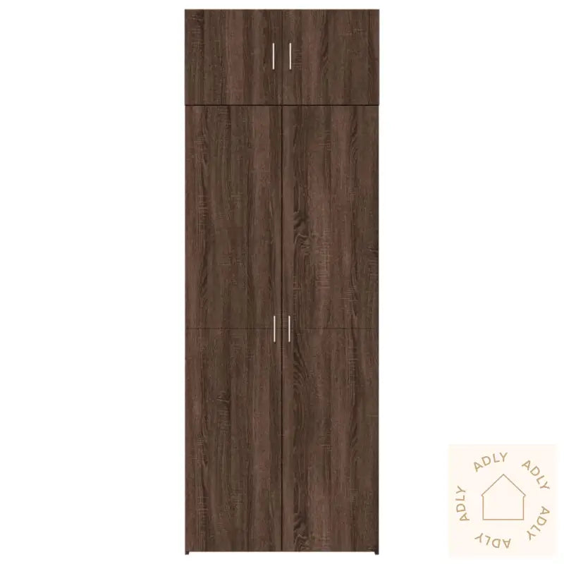 Oppbevaringsskap Brun Eik 80X42,5X225 Cm Konstruert Tre