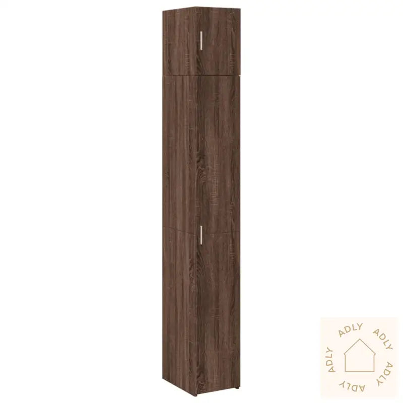 Smalt Oppbevaringsskap Brun Eik 30X42,5X225 Cm Konstruert Tre