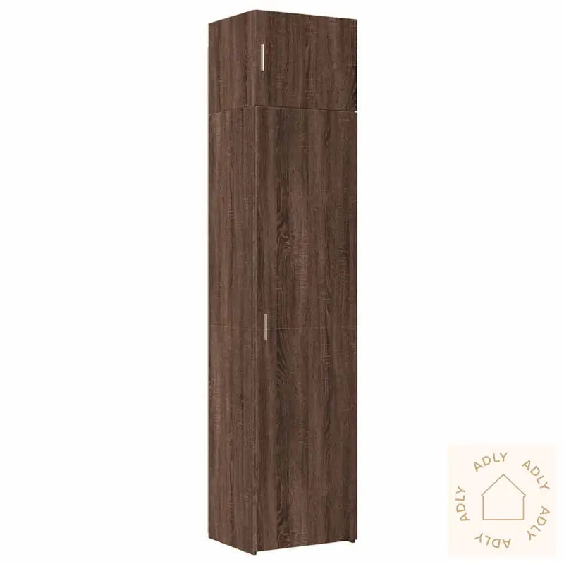 Smalt Oppbevaringsskap Brun Eik 50X42,5X225 Cm Konstruert Tre