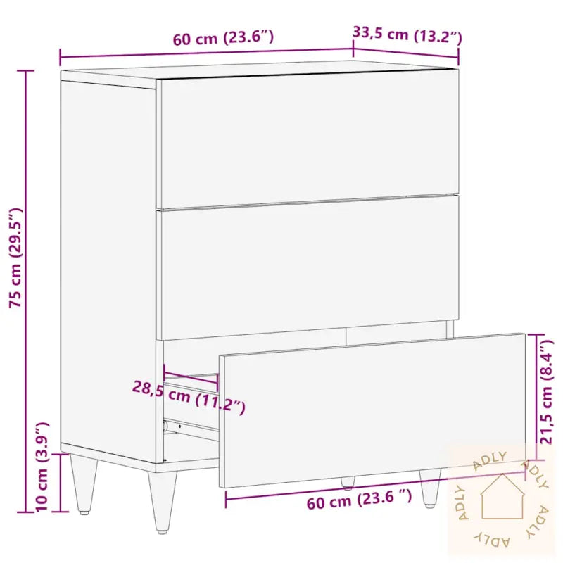 Skjenk 60X33,5X75 Cm Heltre Mango