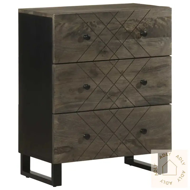 Skjenker 3 Deler Svart 60X33X75 Cm Heltre Mango