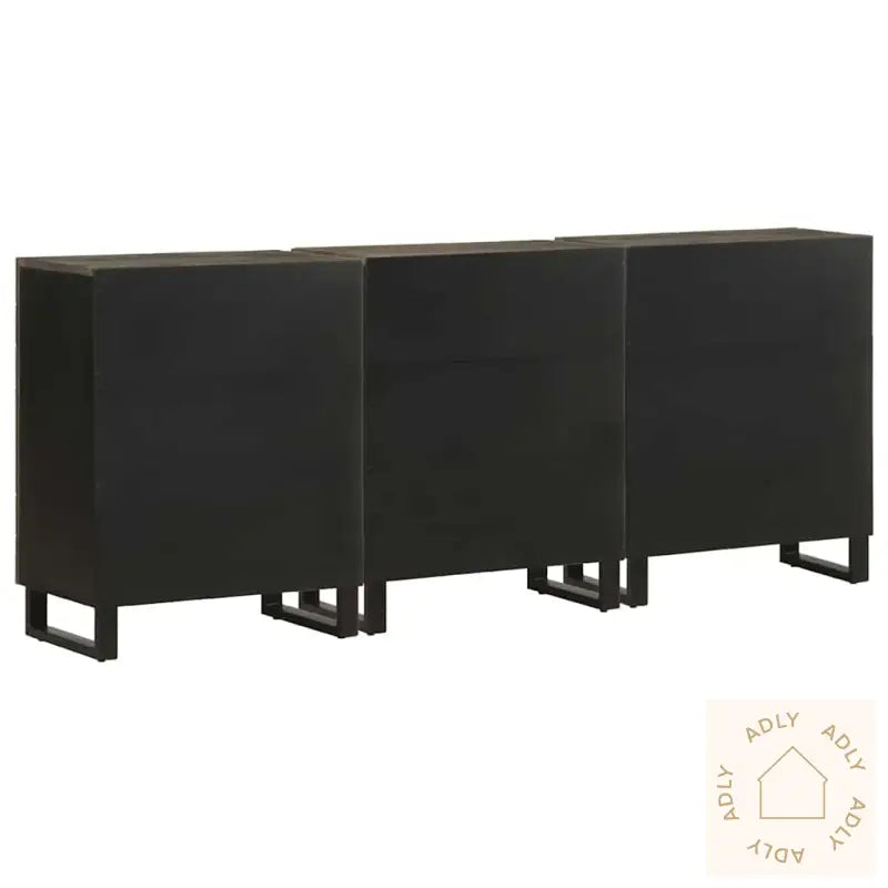 Skjenker 3 Deler Svart 60X33X75 Cm Heltre Mango