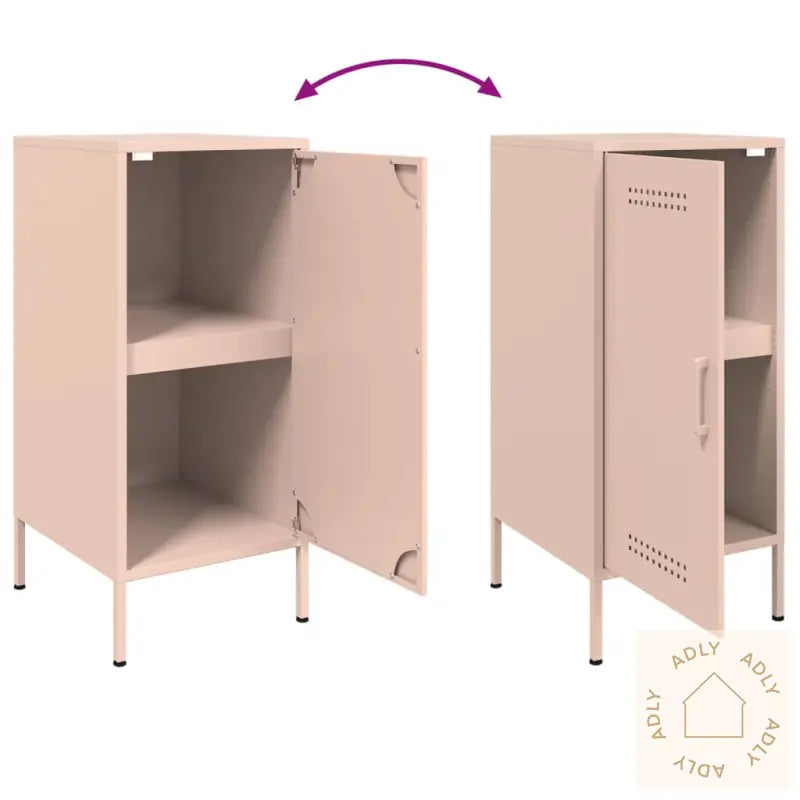 Skjenker 2 Stk Rosa 36X39X79 Cm Stål