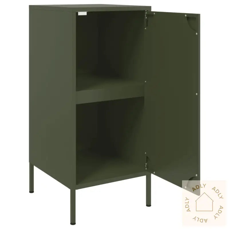 Skjenker 2 Stk Olivengrønn 36X39X79 Cm Stål