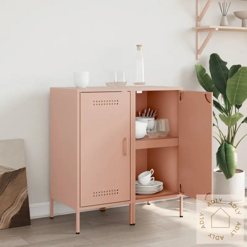 Skjenker 2 Stk Rosa 36X39X79 Cm Stål