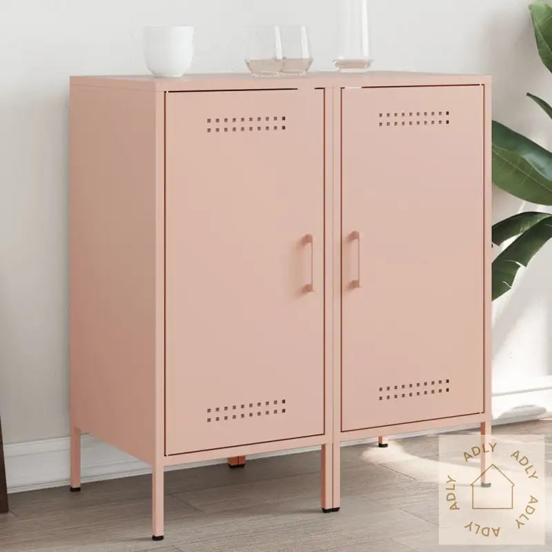 Skjenker 2 Stk Rosa 36X39X79 Cm Stål