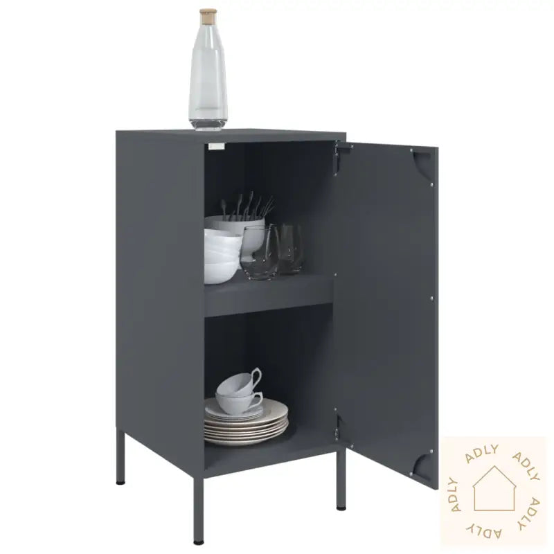 Skjenker 2 Stk Antrasitt 36X39X79 Cm Stål