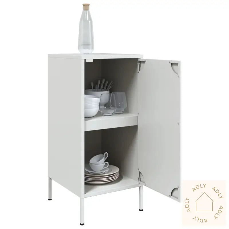 Skjenker 2 Stk Hvit 36X39X79 Cm Stål