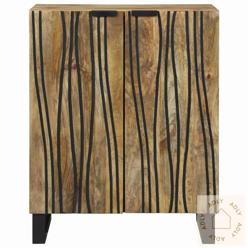 Skap - 60 X 33,5 X 75 Cm, Laget Av Solid Mangotre.