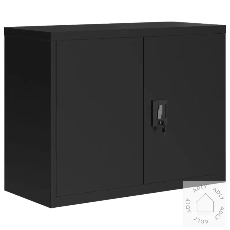 Arkivskap Svart 90X40X110 Cm Stål