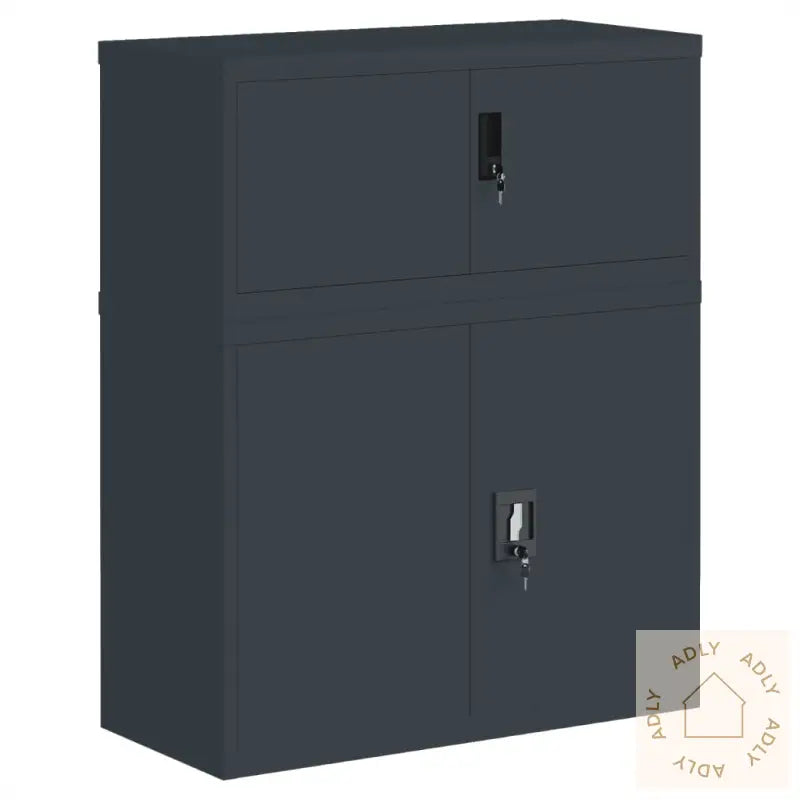 Arkivskap Antrasitt 90X40X110 Cm Stål