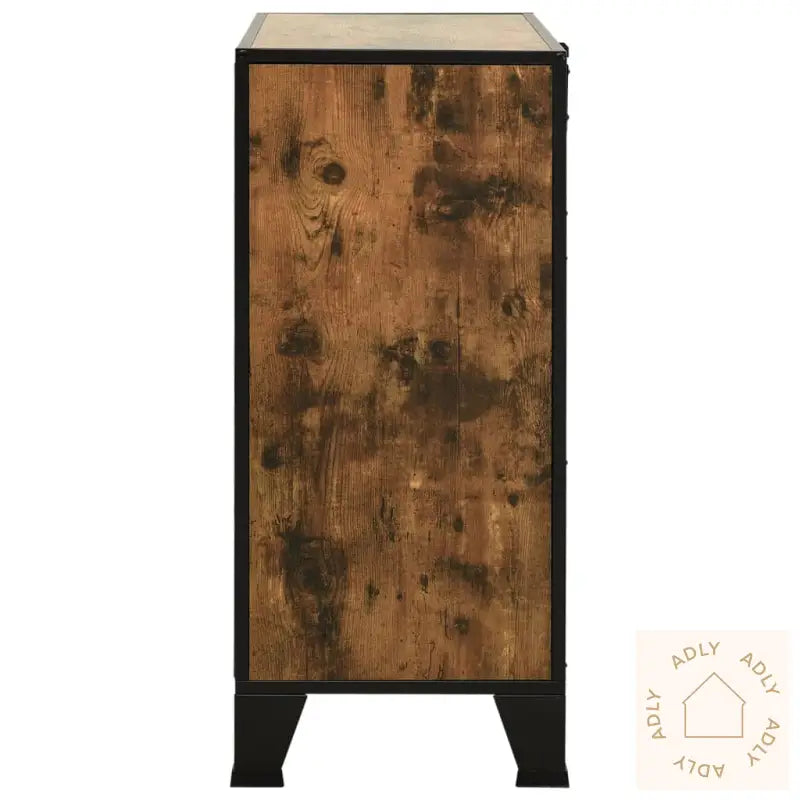 Oppbevaringsskap Rustikk Brun 72X36X82 Cm Metall Og Mdf