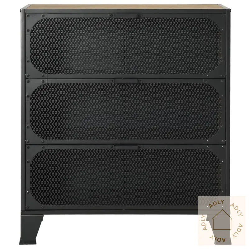 Oppbevaringsskap Rustikk Brun 72X36X82 Cm Metall Og Mdf