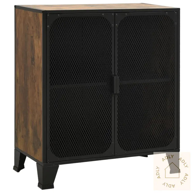 Oppbevaringsskap Rustikk Brun 72X36X82 Cm Metall Og Mdf