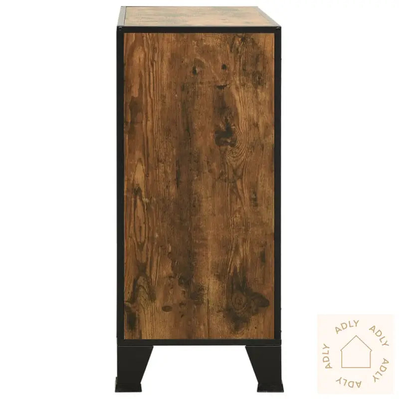 Oppbevaringsskap Rustikk Brun 72X36X82 Cm Metall Og Mdf