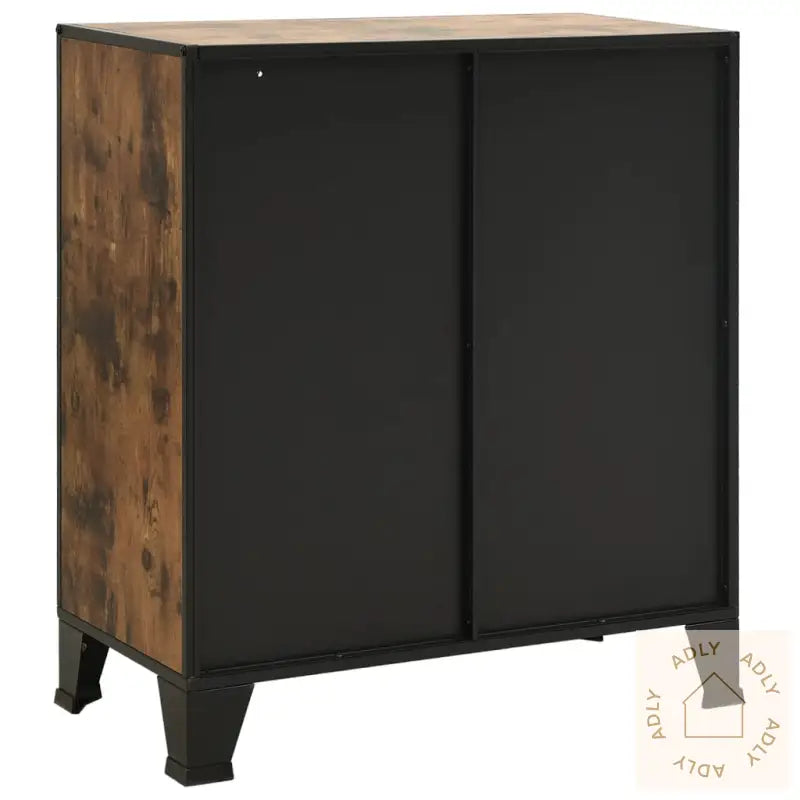 Oppbevaringsskap Rustikk Brun 72X36X82 Cm Metall Og Mdf
