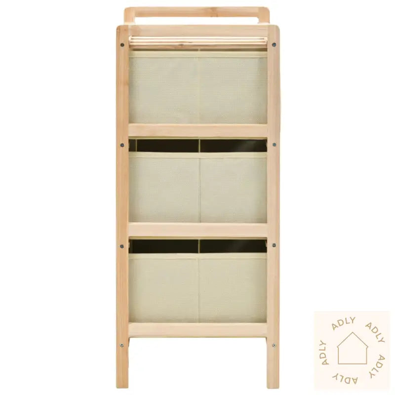 Oppbevaringshylle Med 3 Stoffkurver Sedertre Beige