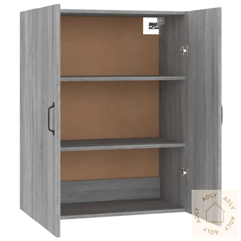 Veggskap Grå Eik 69,5X34X90 Cm Konstruert Tre