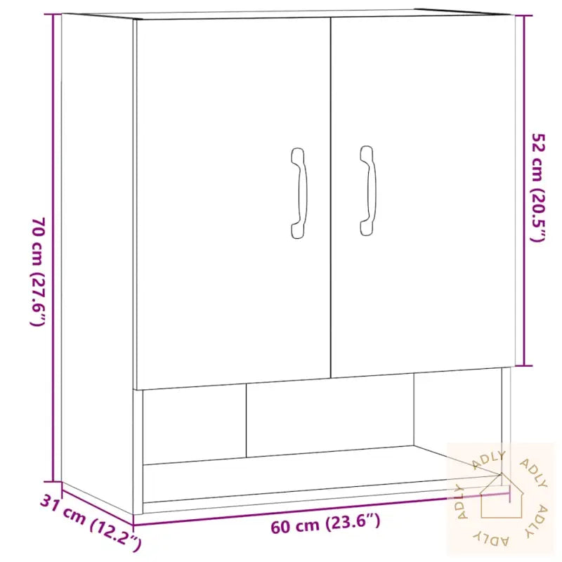 Veggskap Artisan Eik 60X31X70 Cm Konstruert Tre