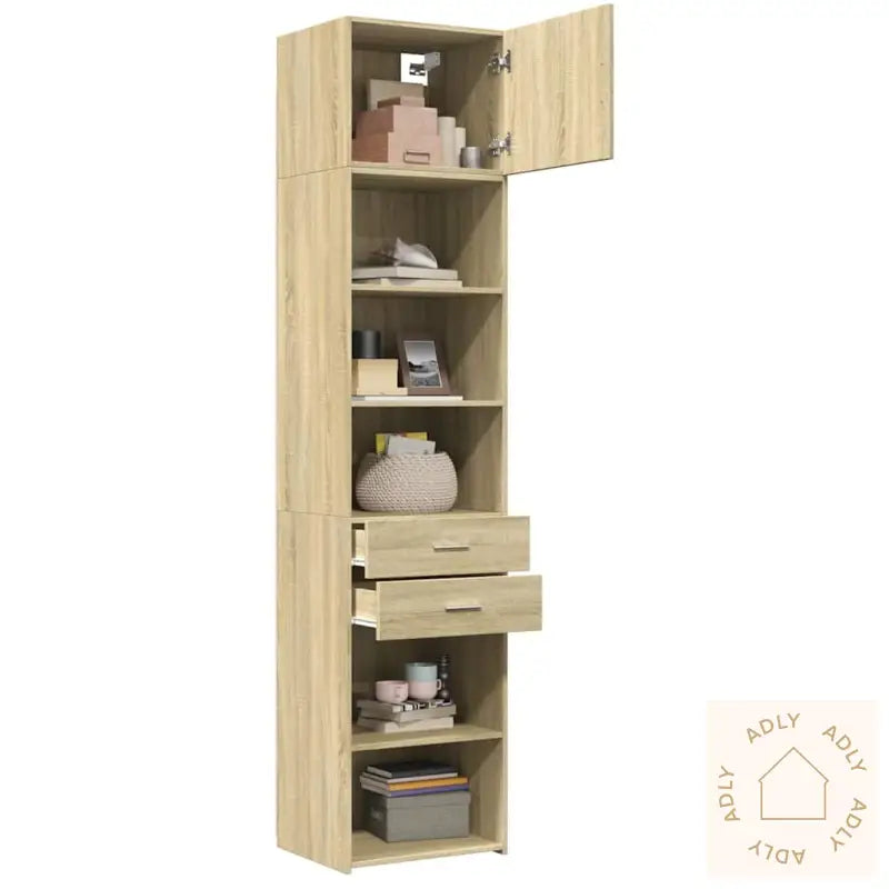 Smalt Oppbevaringsskap Sonoma Eik 50X42,5X225 Cm Konstruert Tre