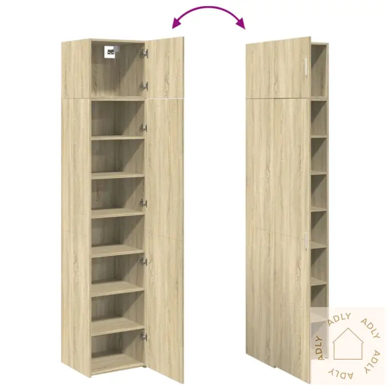 Smalt Oppbevaringsskap Sonoma Eik 45X42,5X225 Cm Konstruert Tre