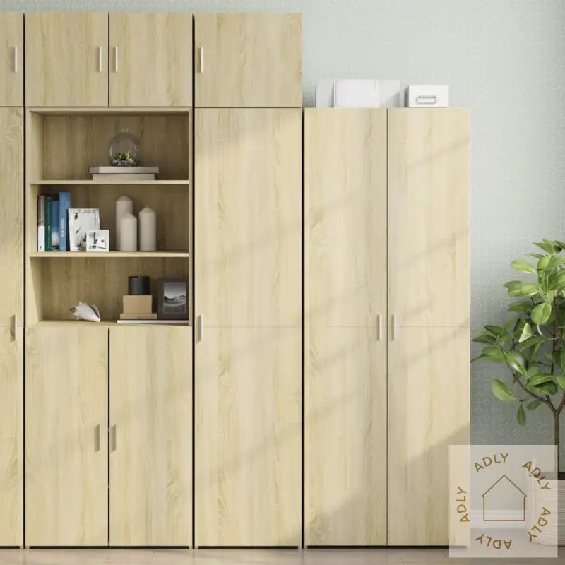 Smalt Oppbevaringsskap Sonoma Eik 45X42,5X225 Cm Konstruert Tre
