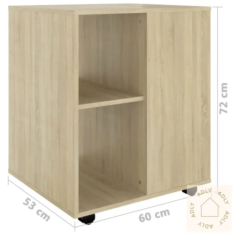 Rulleskap Sonoma Eik 60X53X72 Cm Sponplate