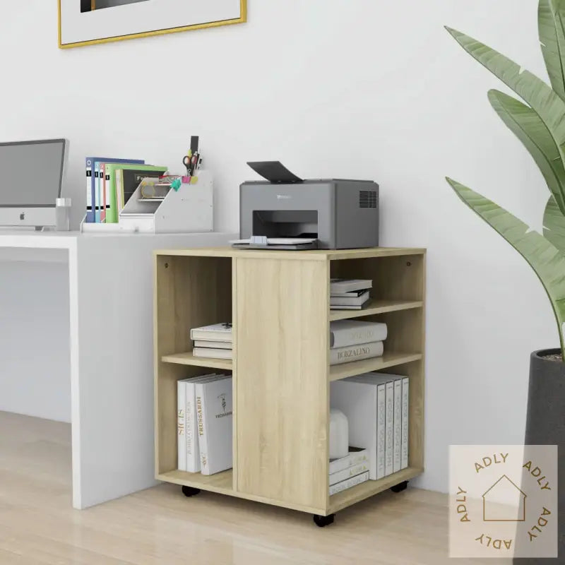 Rulleskap Sonoma Eik 60X53X72 Cm Sponplate