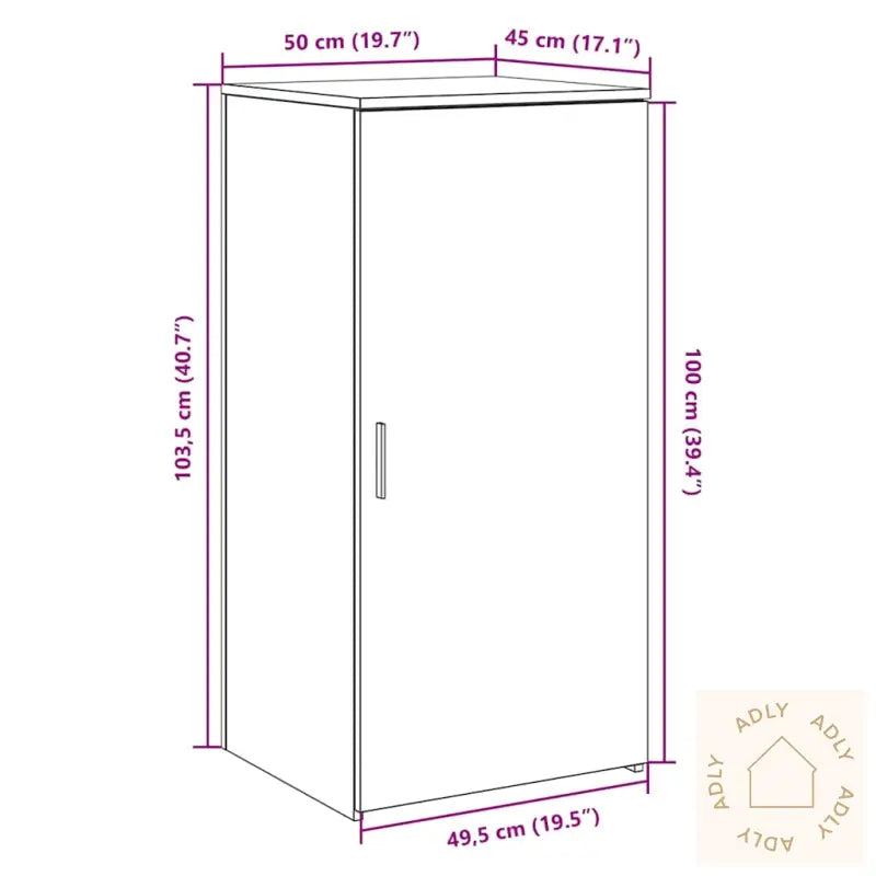 Oppbevaringsskap Sonoma Eik 50X45X103,5 Cm Konstruert Tre