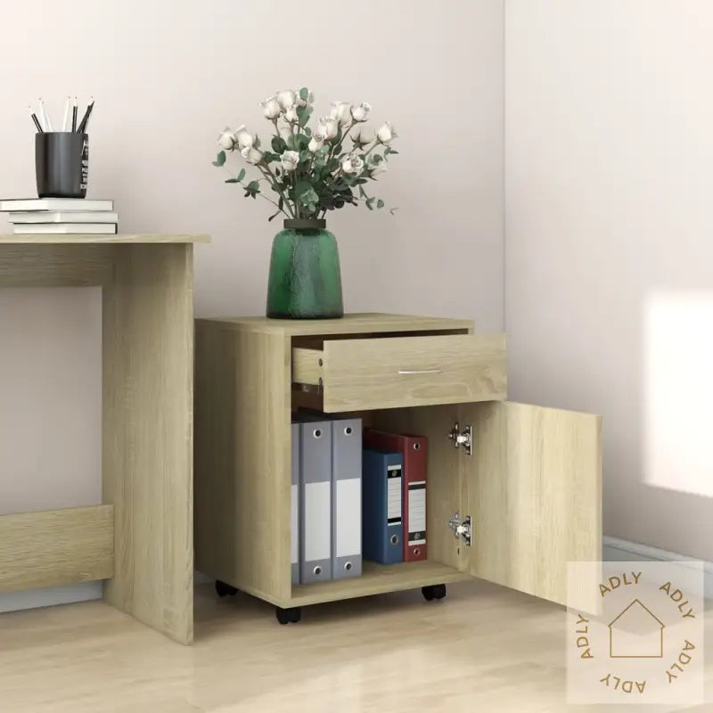 Rulleskap Sonoma Eik 45X38X54 Cm Konstruert Tre