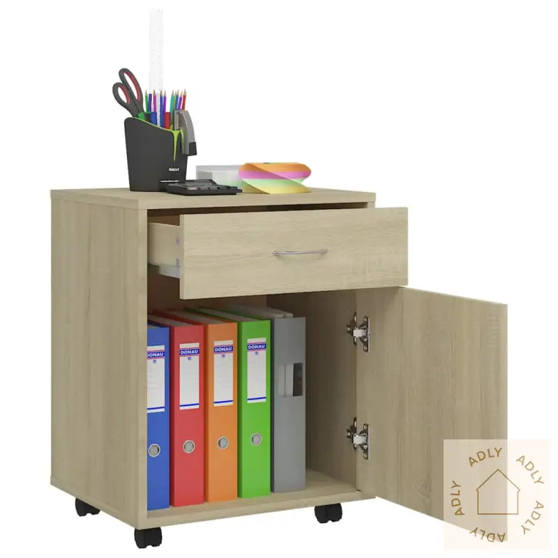 Rulleskap Sonoma Eik 45X38X54 Cm Konstruert Tre