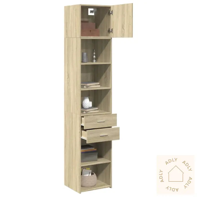 Smalt Oppbevaringsskap Sonoma Eik 45X42,5X225 Cm Konstruert Tre