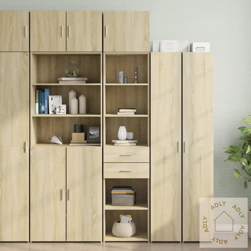 Smalt Oppbevaringsskap Sonoma Eik 45X42,5X225 Cm Konstruert Tre