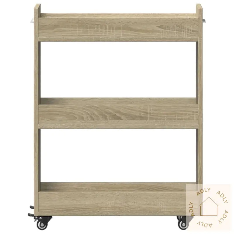 Sidebord Med Hjul Sonoma Eik 60X22X79 Cm Konstruert Tre