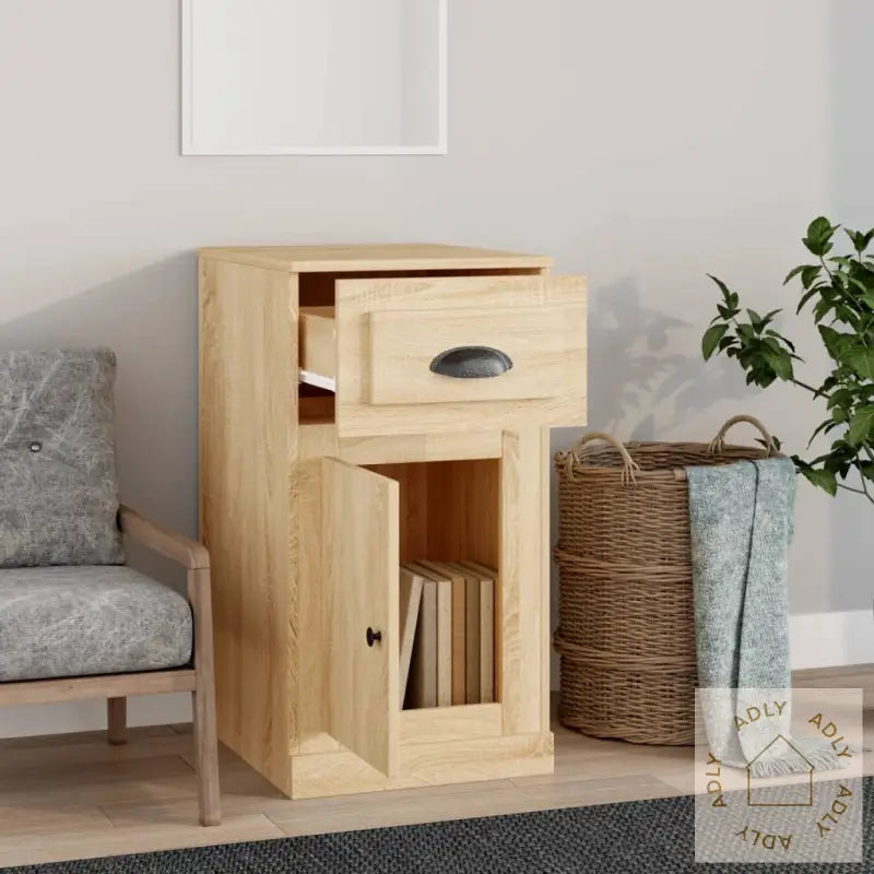 Sideskap Med Skuff Sonoma Eik 40X50X75 Cm Konstruert Tre