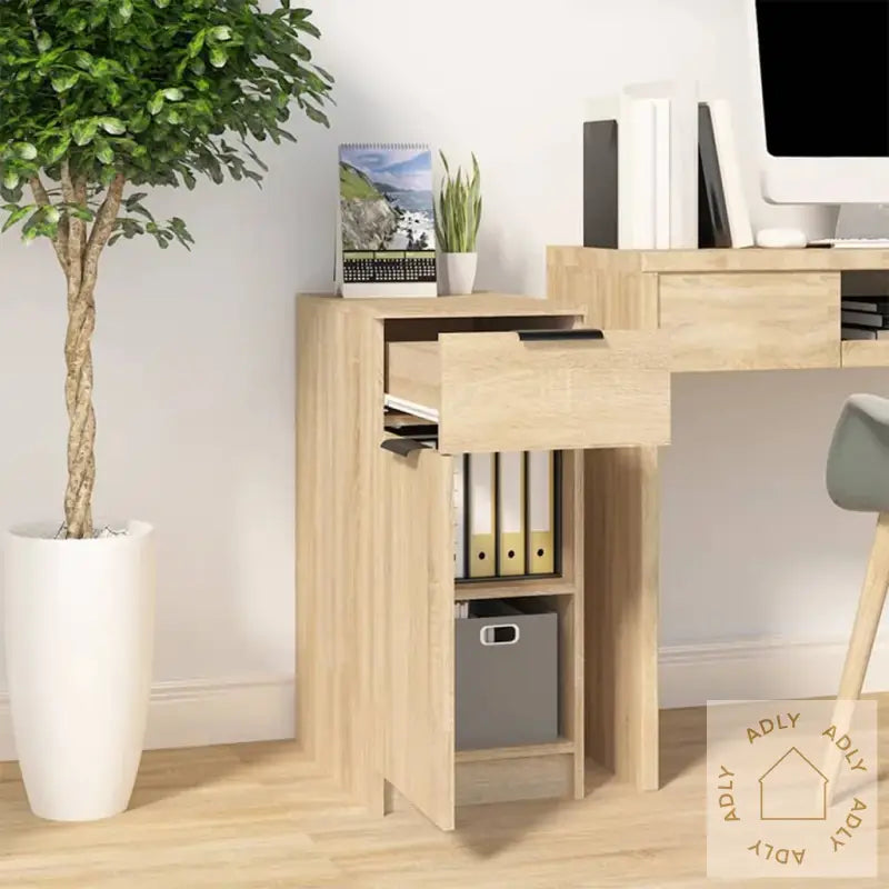 Skrivebordskap Sonoma Eik 33,5X50X75 Cm Konstruert Tre