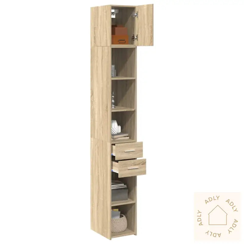 Smalt Oppbevaringsskap Sonoma Eik 30X42,5X225 Cm Konstruert Tre