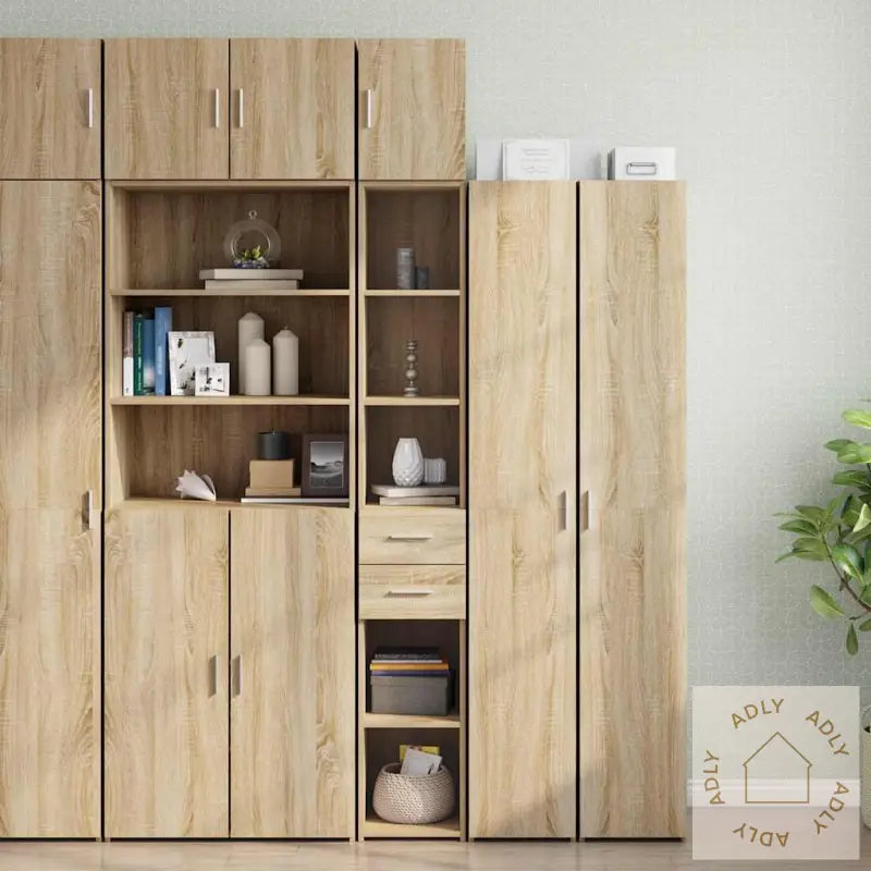 Smalt Oppbevaringsskap Sonoma Eik 30X42,5X225 Cm Konstruert Tre