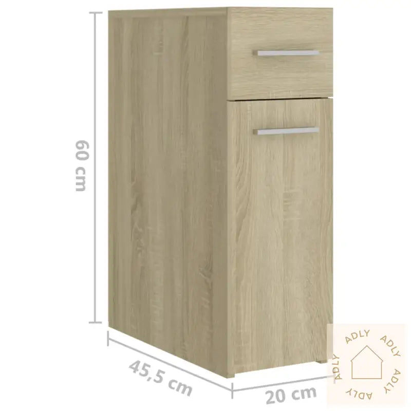 Apotekskap Sonoma Eik 20X45,5X60 Cm Konstruert Tre