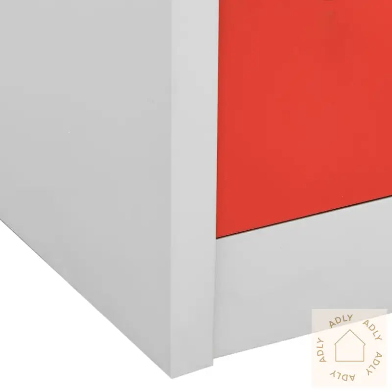 Oppbevaringsskap 2 Stk Lysegrå Og Rød 90X45X92,5 Cm Stål
