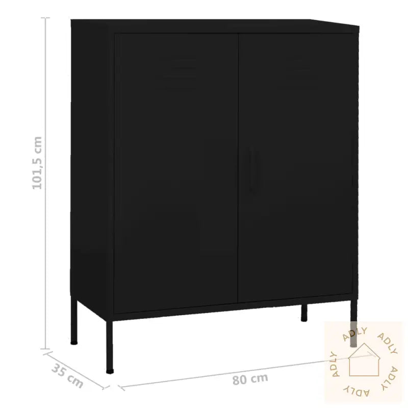 Oppbevaringsskap Svart 80X35X101,5 Cm Stål