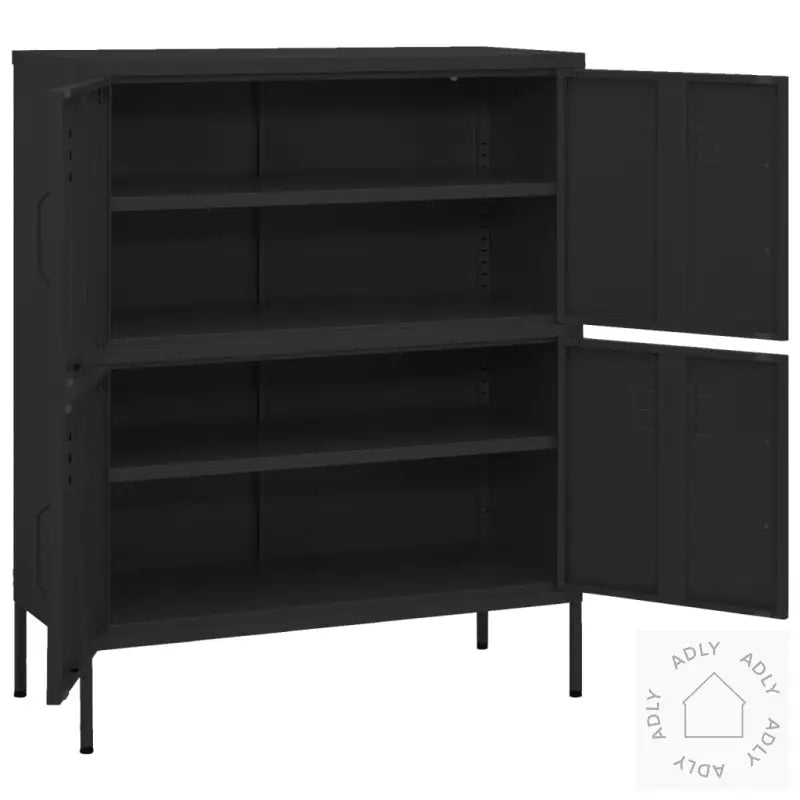 Oppbevaringsskap Svart 80X35X101,5 Cm Stål