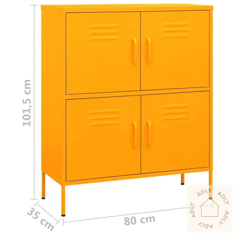 Oppbevaringsskap Sennepsgul 80X35X101,5 Cm Stål