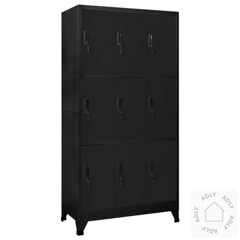 Oppbevaringsskap Svart 90X45X180 Cm Stål