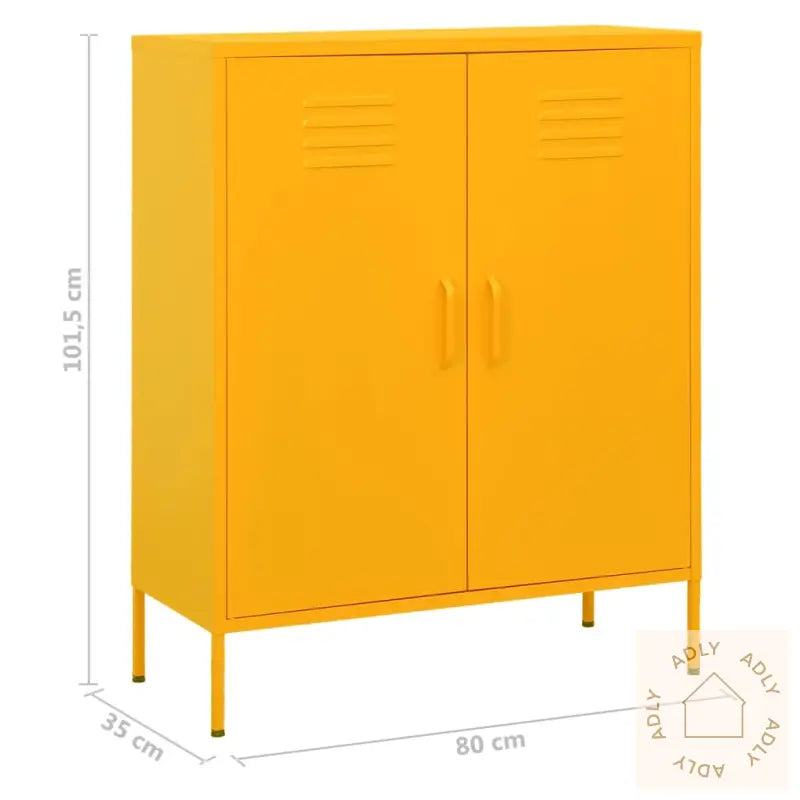 Oppbevaringsskap Sennepsgul 80X35X101,5 Cm Stål