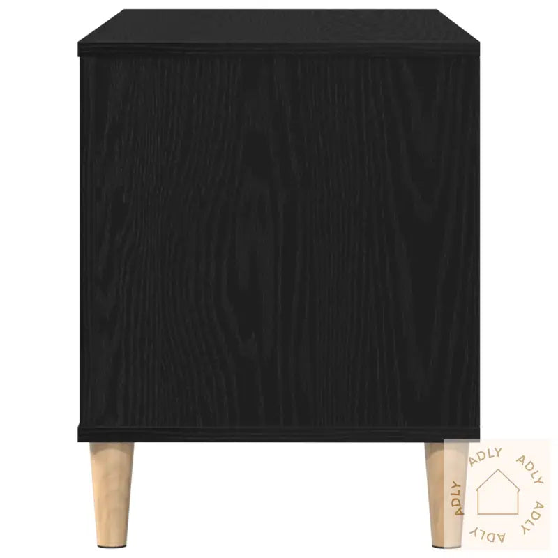Ep Record Cabinet Svart Eik 100X38X48 Cm Konstruert Tre