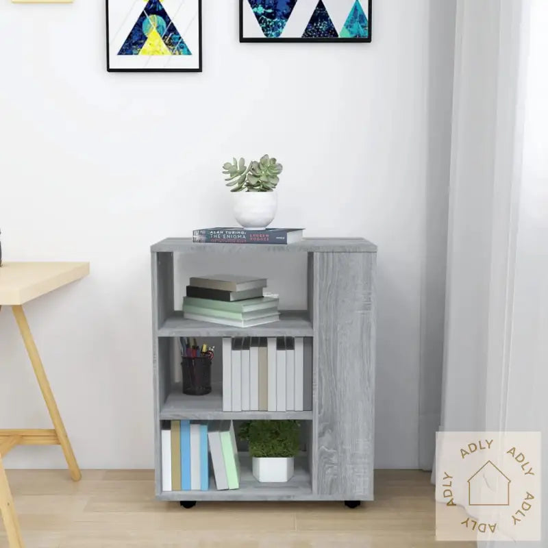 Rulleskap Grå Sonoma 60X35X75 Cm Konstruert Tre