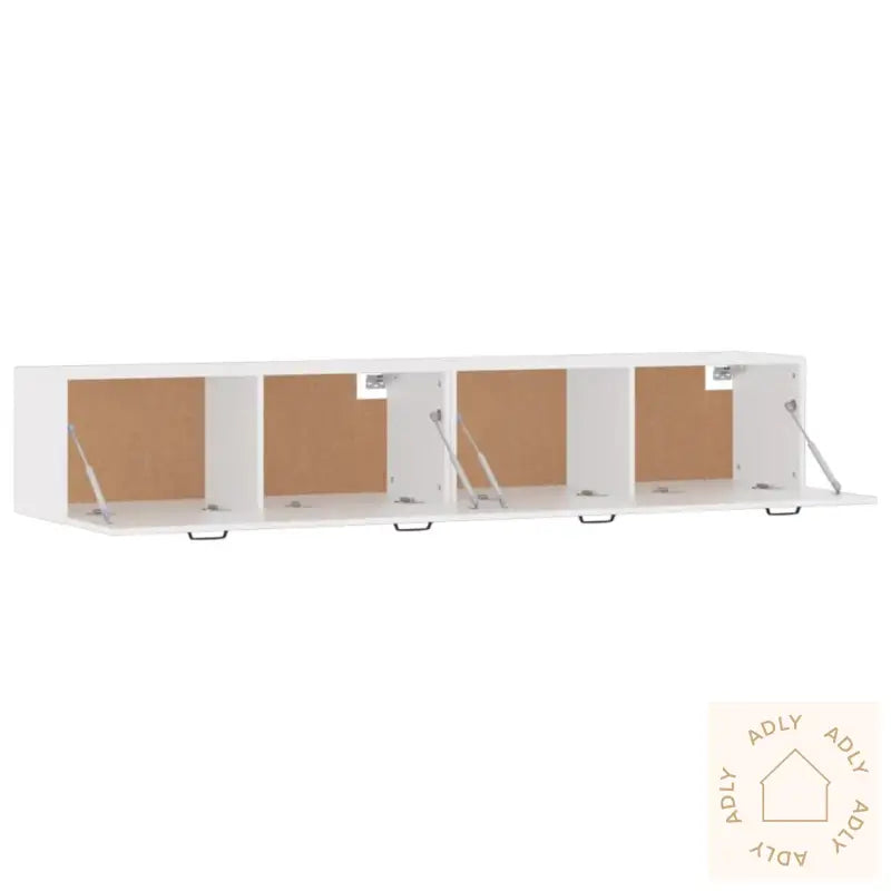 Veggskap 2 Stk Hvit 100X36,5X35 Cm Konstruert Tre